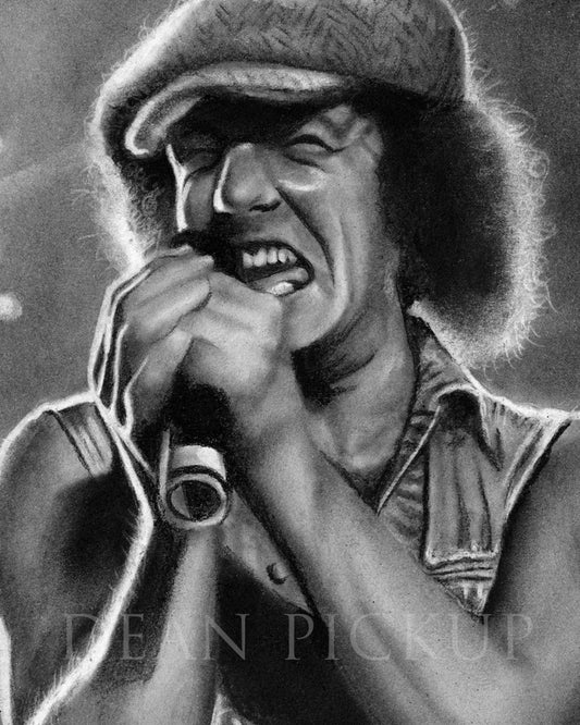 BACK IN BLACK (Brian Johnson, ACDC), Fine Art Print - 13"x16"