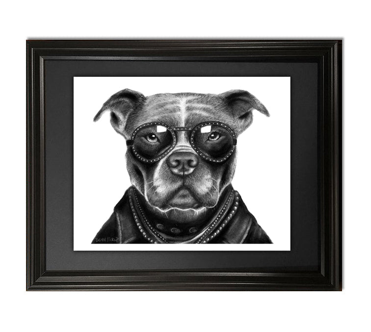 Sample of The Boss fine art print in frame.