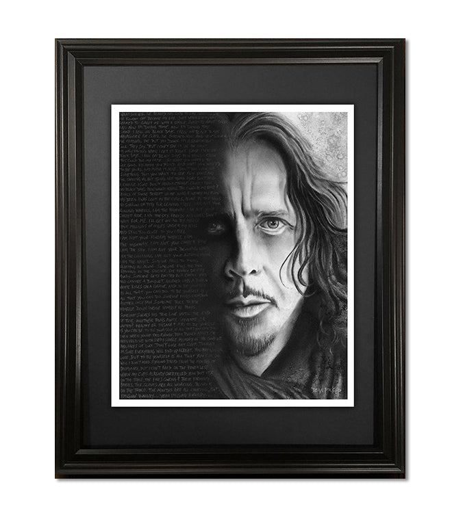 Chris Cornell in Lyrics Fine Art Print - 13"x16"