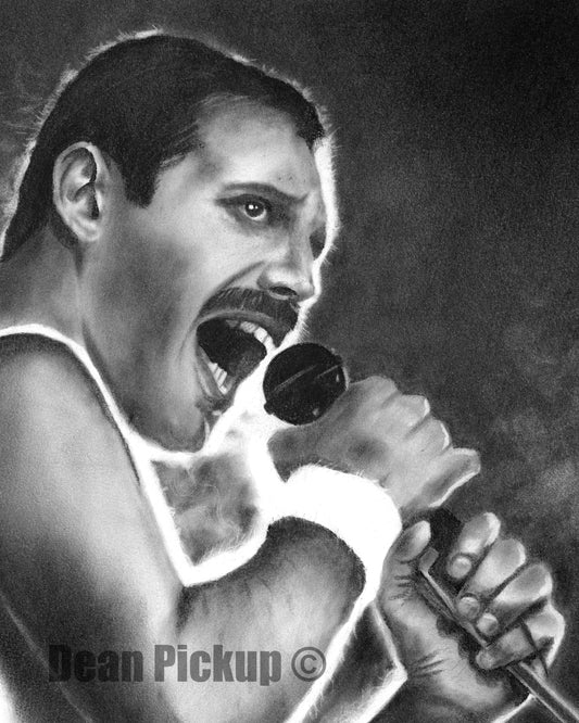 Detail of Freddie Mercury fine art print by Dean Pickup Art
