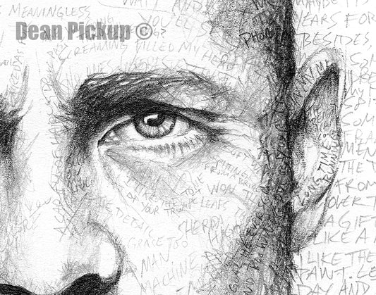 Detail from Gord Downie Lyrics fine art print by Dean Pickup