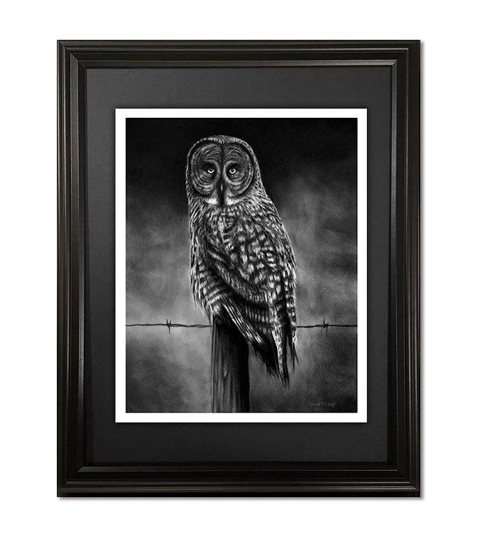 Example of framed "Grey Ghost" fine art print by Dean Pickup Art
