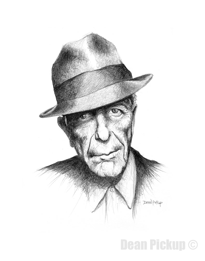 Leonard Cohen Fine Art Print for sale. Dean Pickup Art