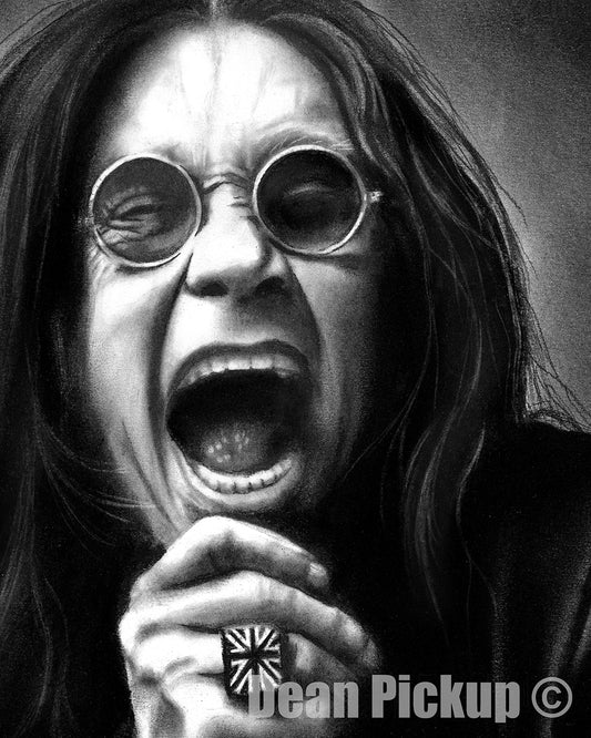 Detail of Ozzy Osbourne fine art print for sale by Dean Pickup Art