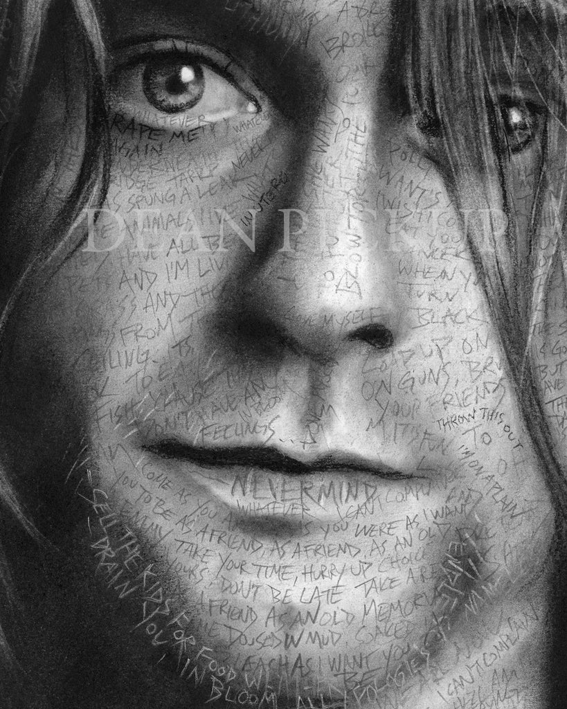 Come as You Were, (Kurt Cobain in lyrics) Original Fine Art - 13"x16"