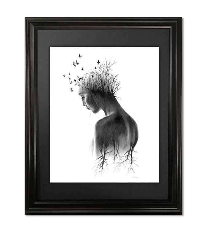 Example of framed "Grounded" fine art by Dean Pickup Art