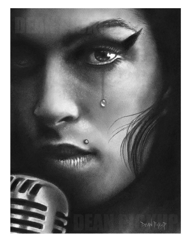 My Tears Dry: Amy Winehouse, Fine Art Print - 11"x14"