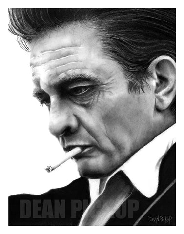 The Man in Black, Johnny Cash artwork by Dean Pickup