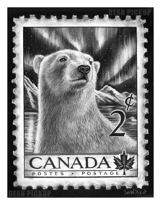 Stamped in Memory: The Polar Bear, Fine Art Print - 11"x14"