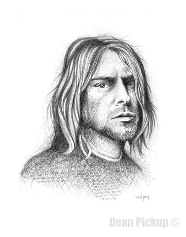 Kurt Cobain Fine Art Print for sale. Dean Pickup Art
