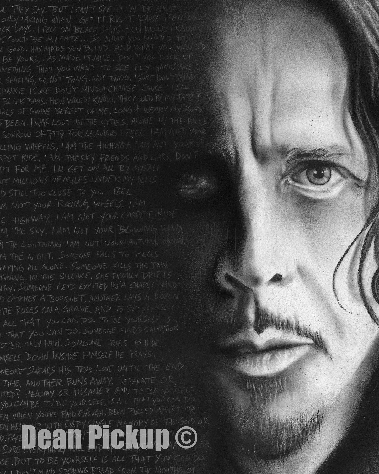 Chris Cornell in Lyrics Fine Art Print - 13"x16"