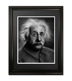 Example of framed Albert Einstein fine art print by Dean Pickup Art