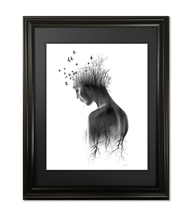 Example of framed "Grounded" fine art print by Dean Pickup Art