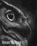 The Hunter, Great Horned Owl Fine Art Print - 13"x16"